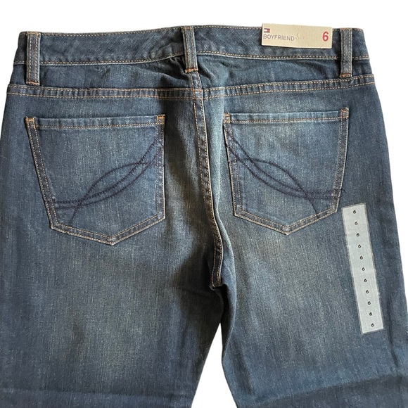Tommy Hilfiger Boyfriend Jeans Stretch Cropped Dark Wash Blue Denim, Size 6 - Picture 6 of 10